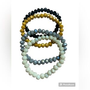 Woman’s Teens Stackable glass beaded stretchy bracelets set of 4